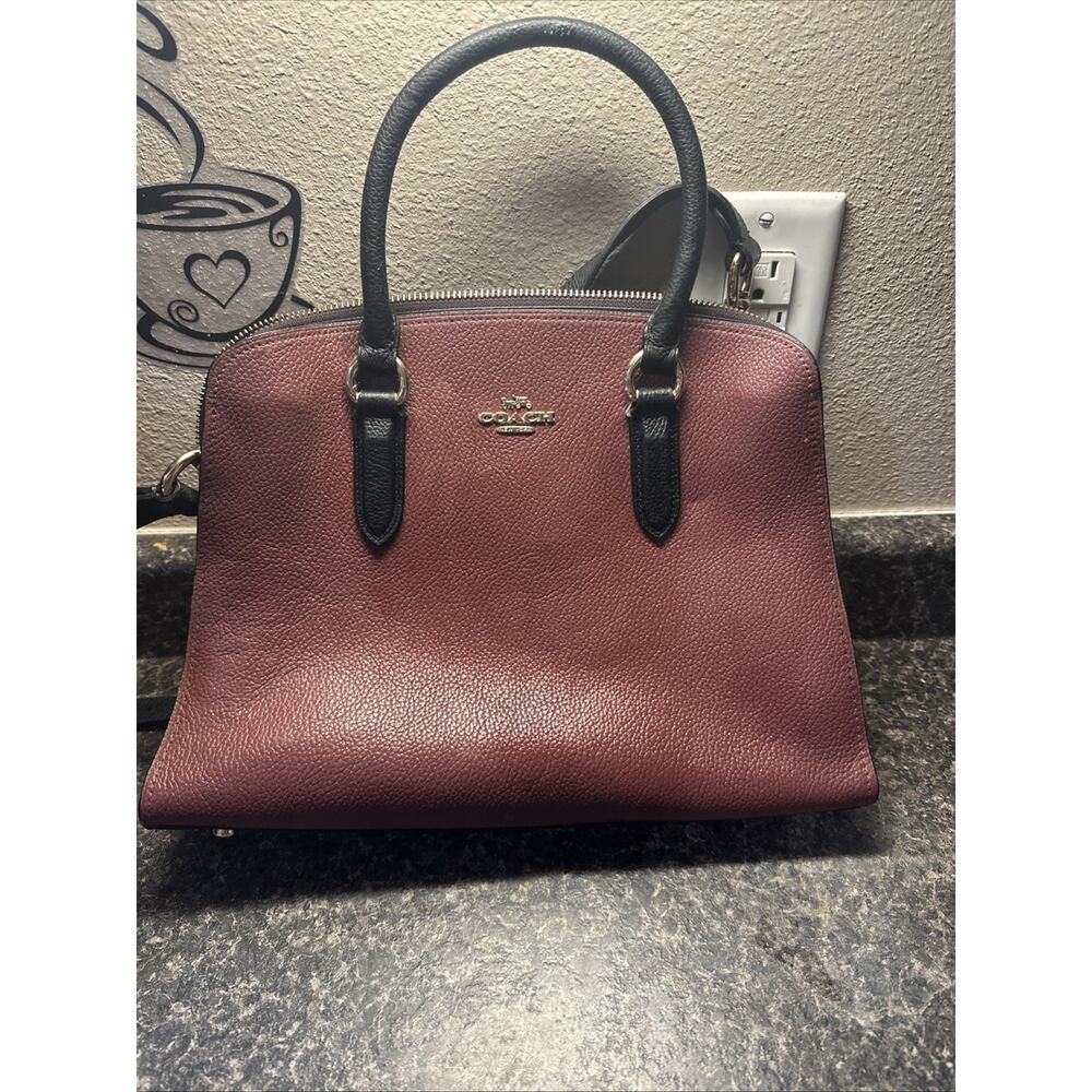 Coach Burgundy and Black Shoulder Bag